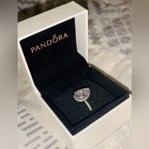 Pandora Teardrop halo ring